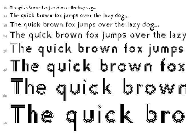 K22 Tri-Line Gothic font waterfall